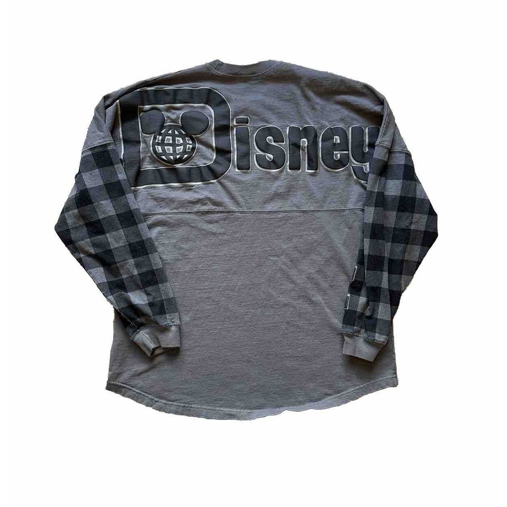 Walt Disney World Mickey Mouse Gray Fleece Spirit Jersey Long Sleeve Shirt Large